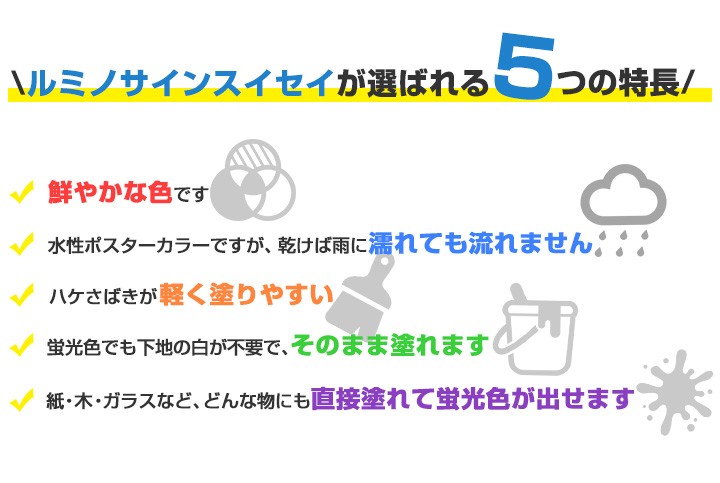 ルミノサインスイセイ 600ml (水性蛍光塗料/シンロイヒ) 関連画像4