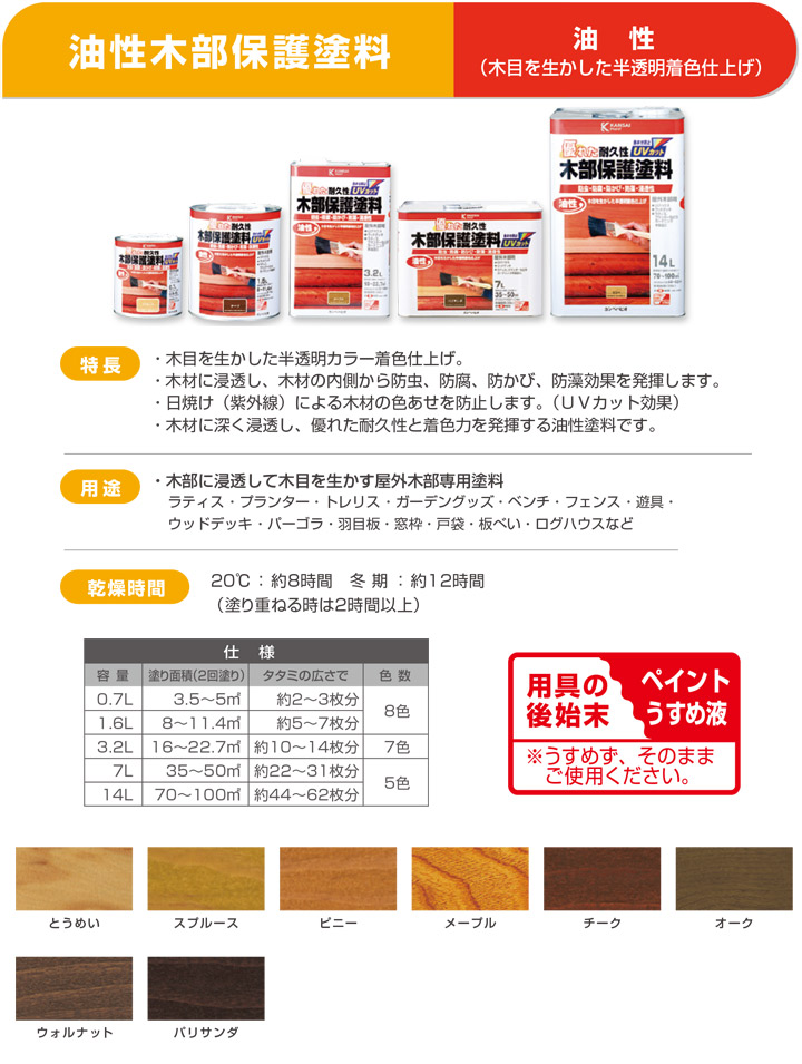 油性木部保護塗料 3.2L （屋外木部用/カンペハピオ/ペンキ/塗料 