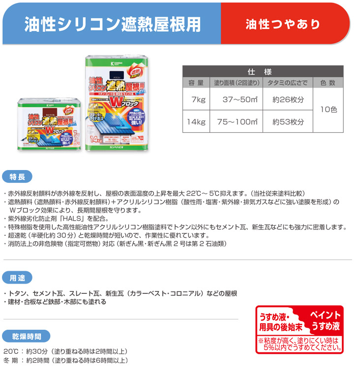 12/15限定ストアポイント10倍】 油性シリコン遮熱屋根用 茶・グレー系色 14kg （カンペハピオ） : khp-319 :  ペイントジョイYahoo!店 - 通販 - Yahoo!ショッピング