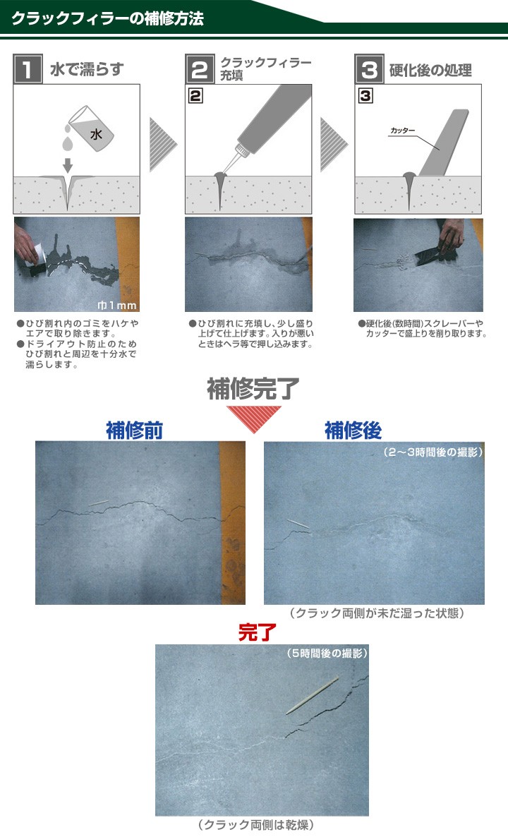 クラックフィラー 床用 360g (クラック補修材/ひび割れ補修/AFJ(旧アシュフォードジャパン)) 関連画像3