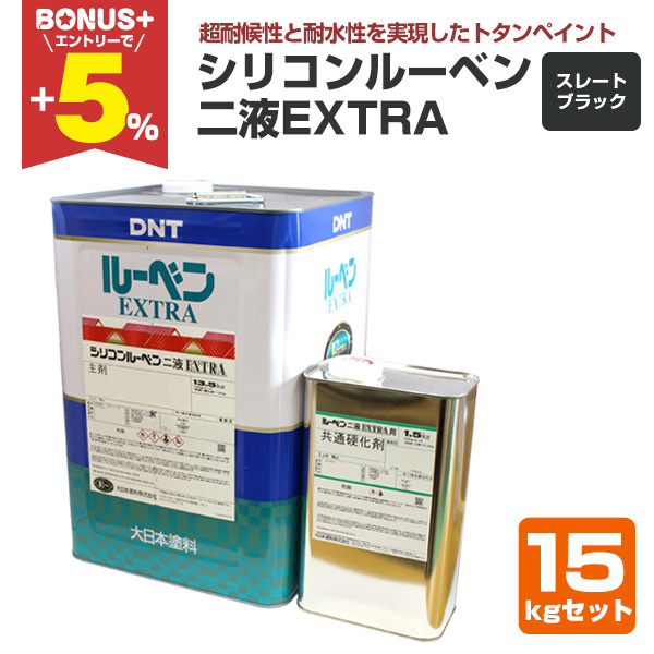 BONUS+5%】 シリコンルーベン二液EXTRA スレートブラック 15kgセット 
