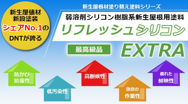 リフレッシュシリコン　EXTRA　ナチュラルグレー　15kg　セット（大日本塗料/屋根用/弱溶剤）