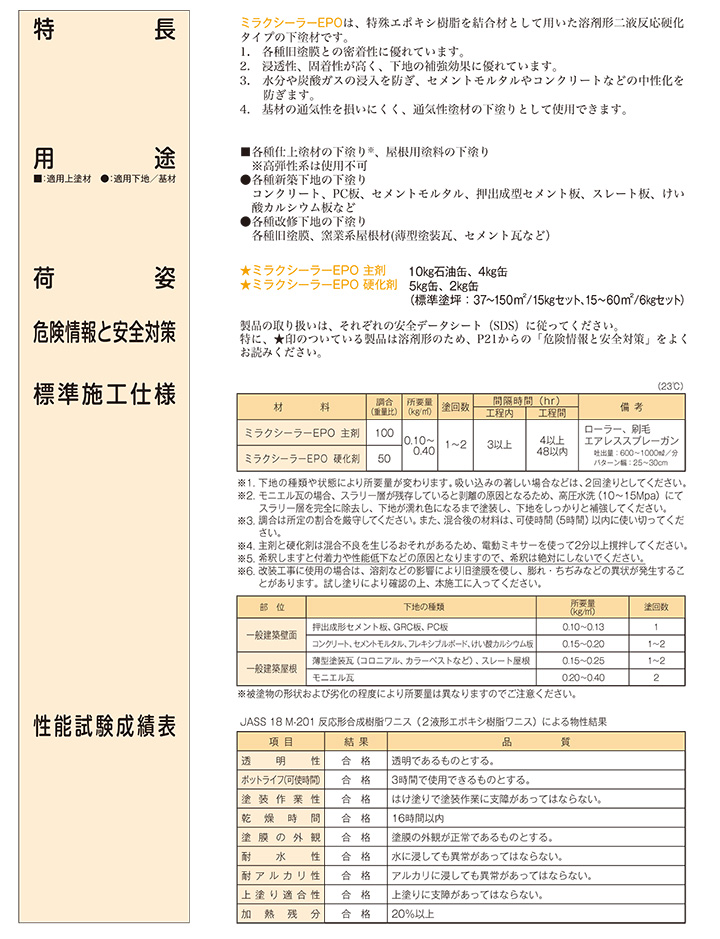BONUS+5%】 ミラクシーラーEPO 6kgセット（エスケー化研/下塗り/2液 