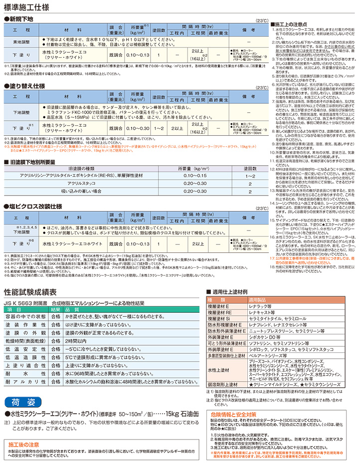 水性ミラクシーラーエコ クリヤー 15kg（エスケー化研/下塗り 