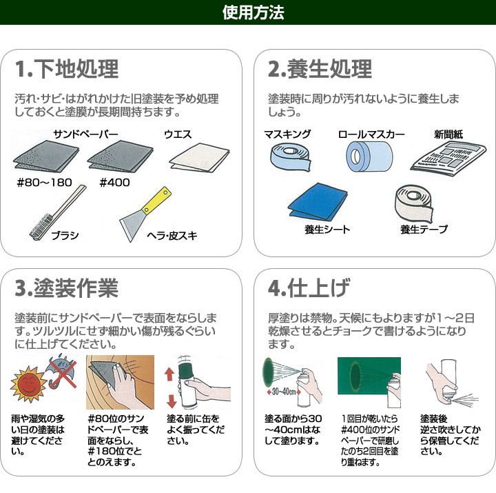 黒板用スプレー 300ml×12本/1箱 （油性/塗料/黒板スプレー/サンデー 