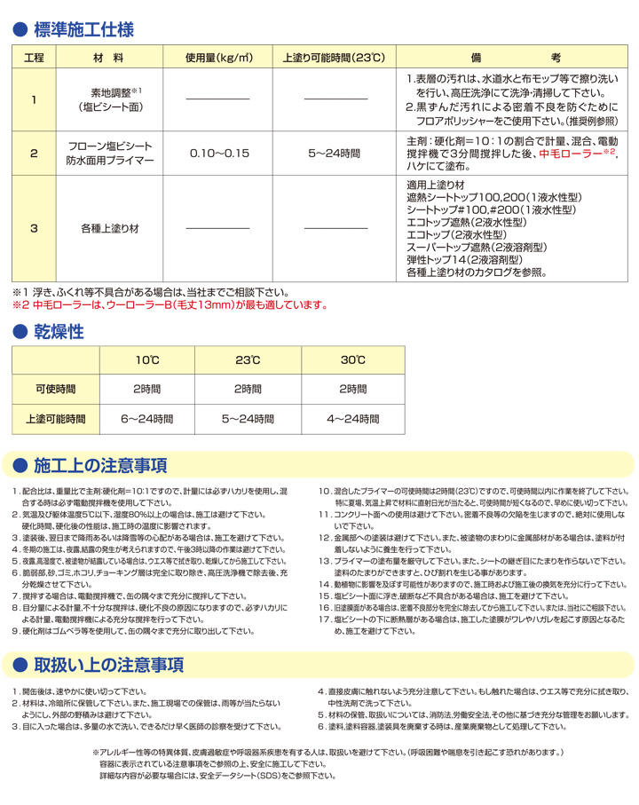 フローン 塩ビシート防水面用プライマーとは