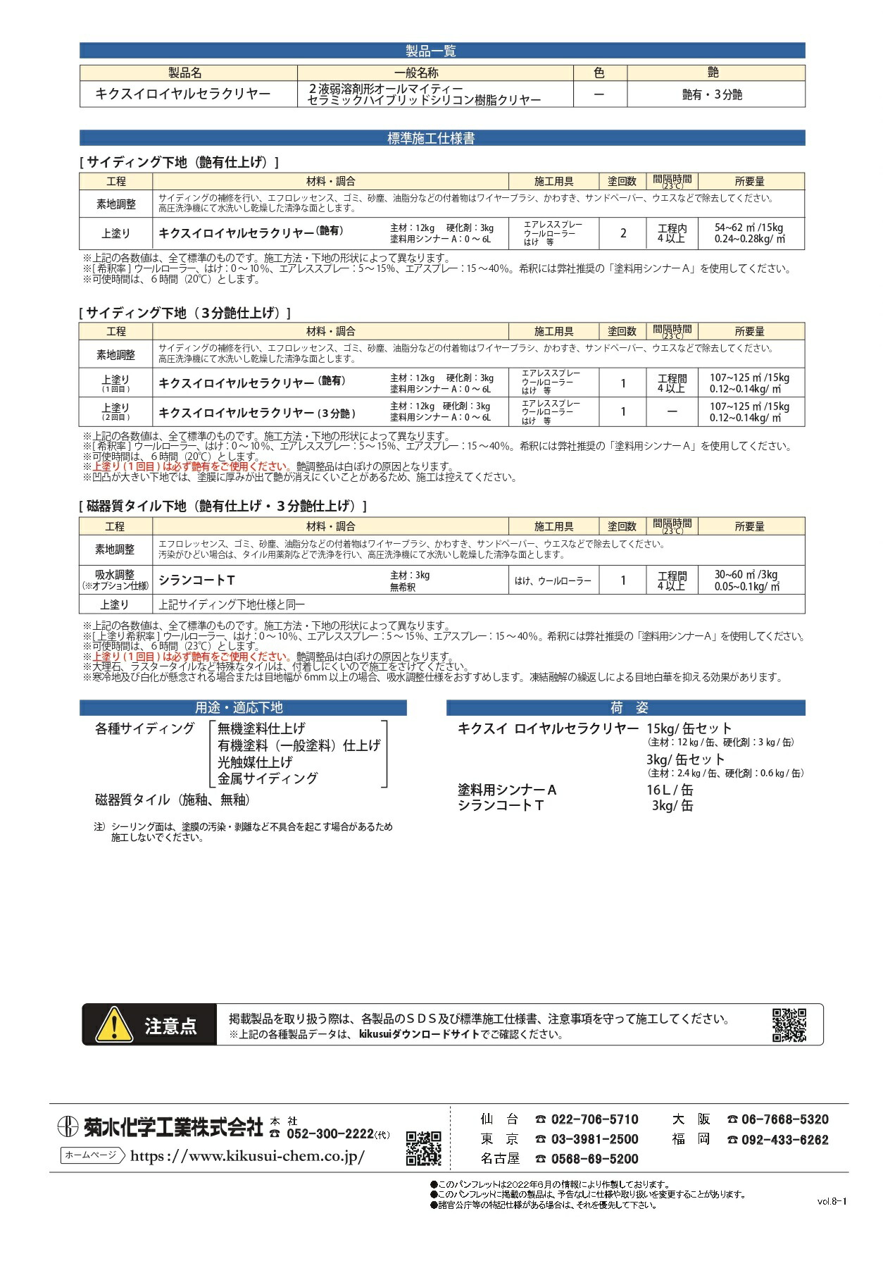 キクスイ ロイヤルセラクリヤー つや有り／３分艶 15kgセット 菊水科学工業 : 10000722 : paintshopエビナ - 通販 -  Yahoo!ショッピング