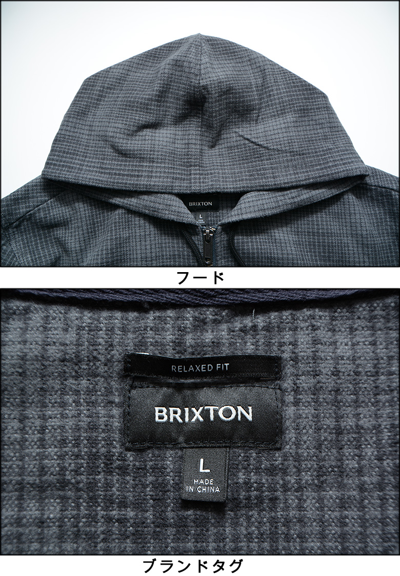 Brixton ブリクストン ウールジャケット 丸襟 サイズM メンズ グレー BRIXTON（ブリクストン） ジャケット BRIXTON COASTAL HOOD JACKET