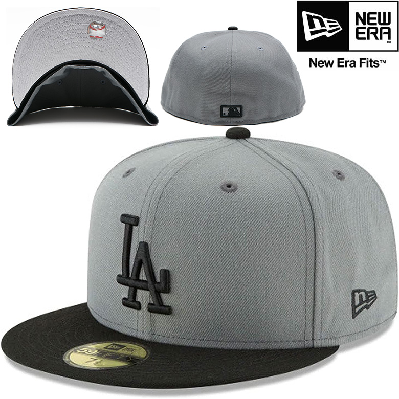 ニューエラ 海外限定 日本未発売 NEW ERA 59FIFTY MLB Los Angeles Dodgers Grey / Black  ロサンゼルス・ドジャース CAP キャップ 帽子
