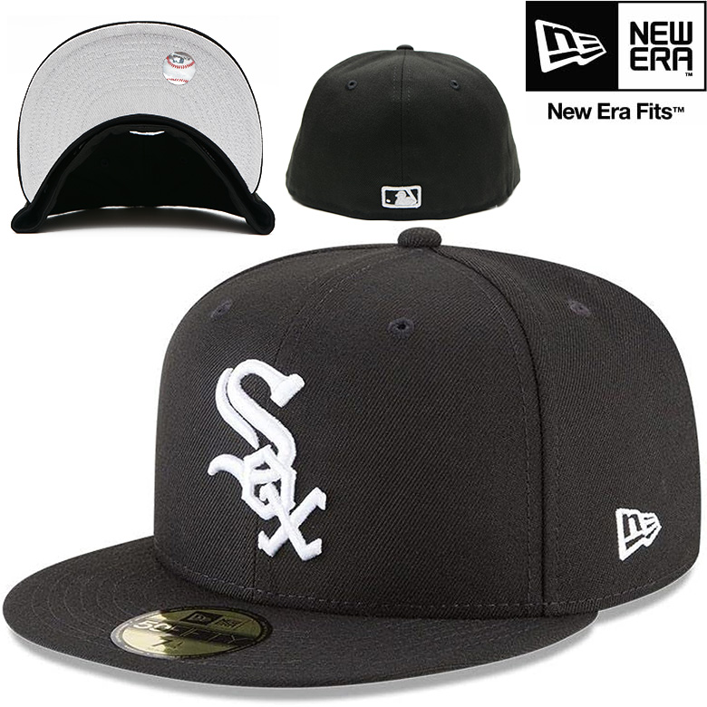 ニューエラ 海外限定 日本未発売 NEW ERA 59FIFTY MLB Chicago White Sox Black シカゴ・ホワイトソックス  正規取扱店 ベースボールキャップ CAP キャップ 帽子