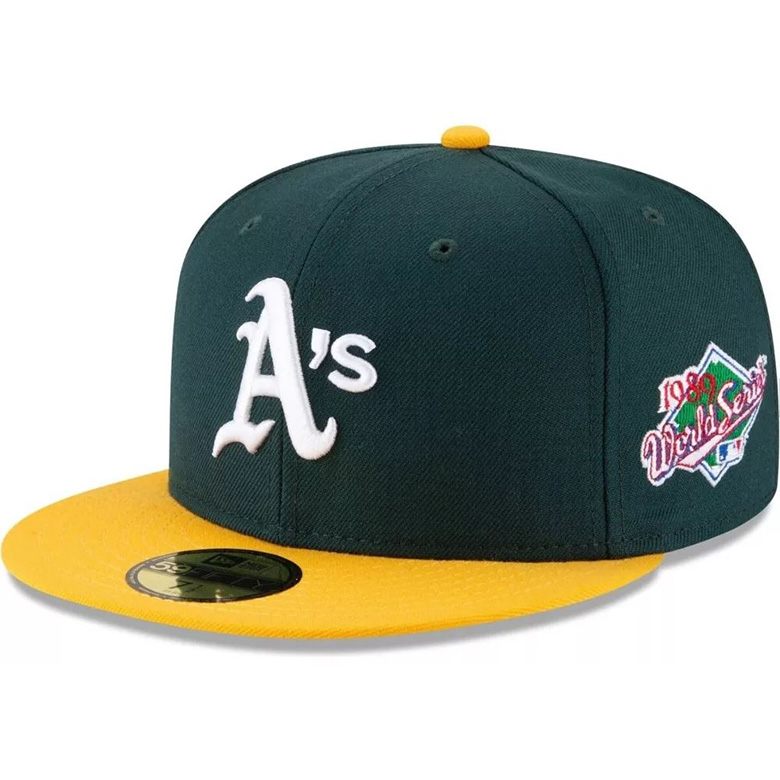 ニューエラ 海外限定 日本未発売 NEW ERA 59FIFTY MLB Oakland Athletics World Series 1989  Green / Yellow オークランド・アスレチックス CAP キャップ 帽子