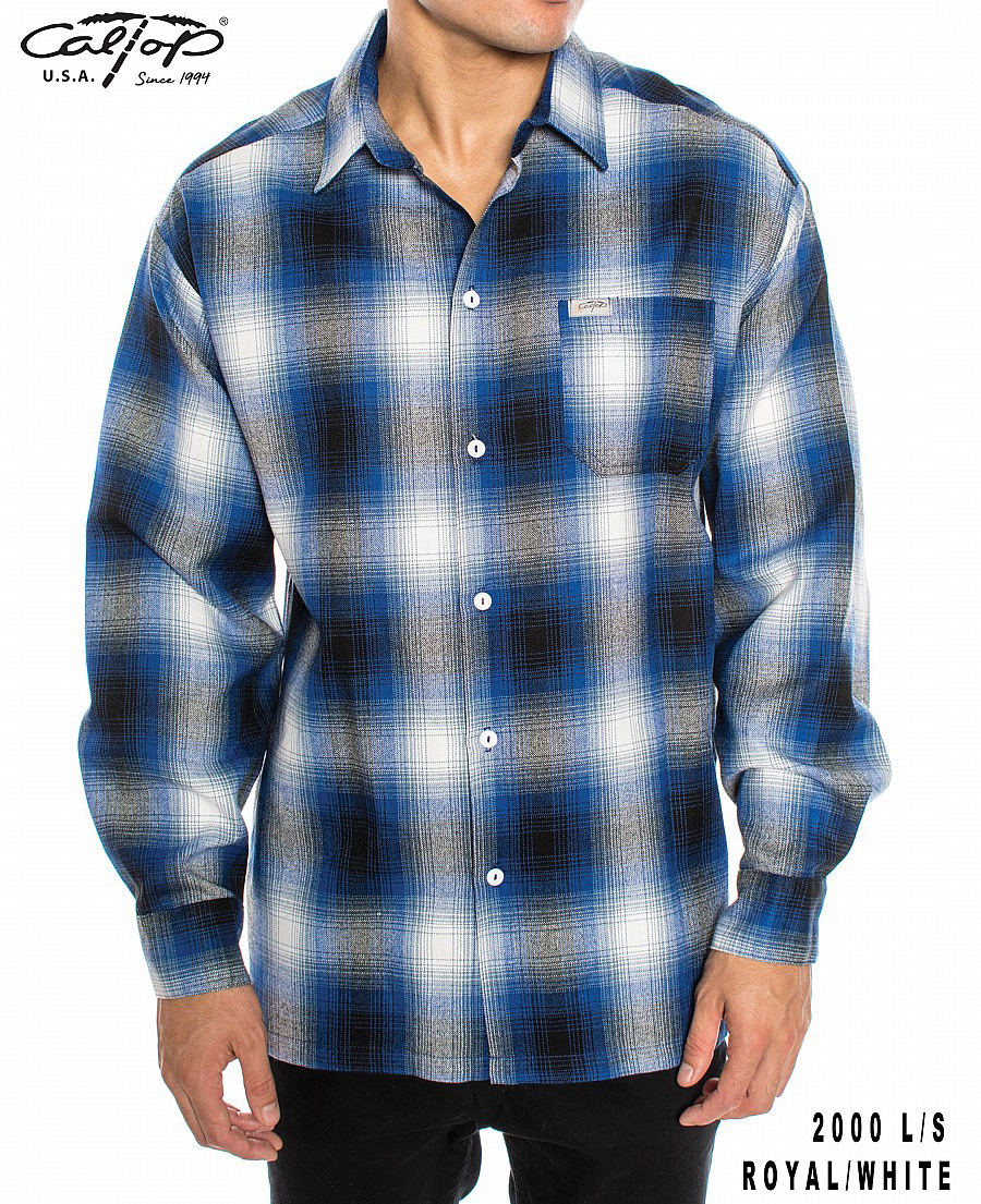 キャルトップ チェックシャツ CALTOP L/S PLAID SHIRT シャツ カルトップ 長袖シャツ ネルシャツ オンブレチェック #2000