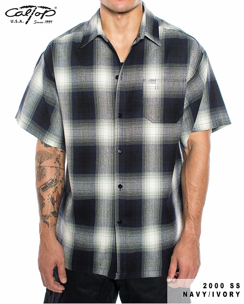 キャルトップ チェックシャツ CALTOP S/S PLAID SHIRT シャツ カルトップ 半袖...