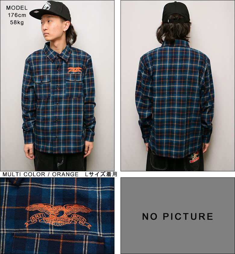 アンタイヒーロー シャツ ANTI HERO BASIC EAGLE FLANNEL SHIRT