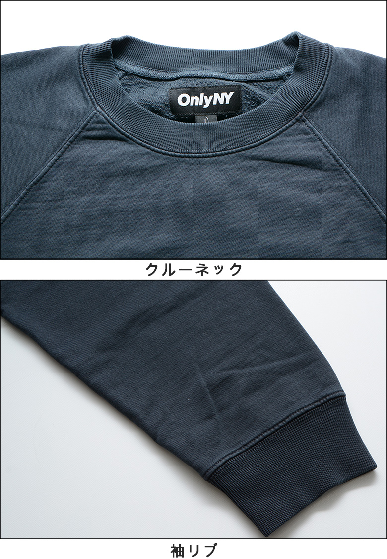 ONLY NY オンリーニューヨーク トレーナー VARSITY RAGLAN CREW