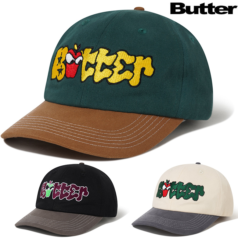 バターグッズ キャップ BUTTER GOODS BIG APPLE 6PANEL CAP ストラップバック 帽子 スケート スケーター