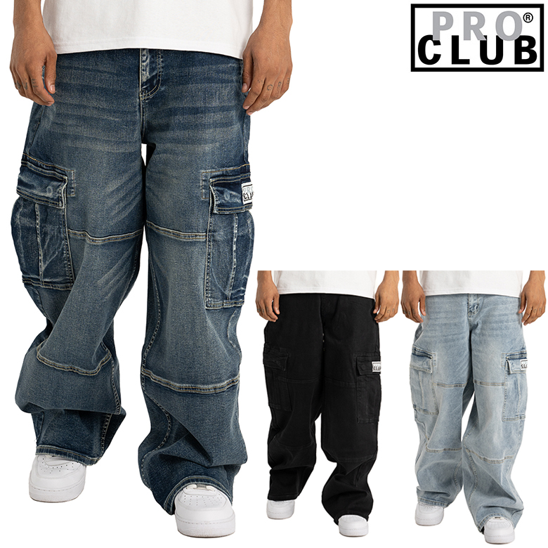 PRO CLUB（プロクラブ） カーゴパンツ PRO CLUB DENIM CARGO BAGGY