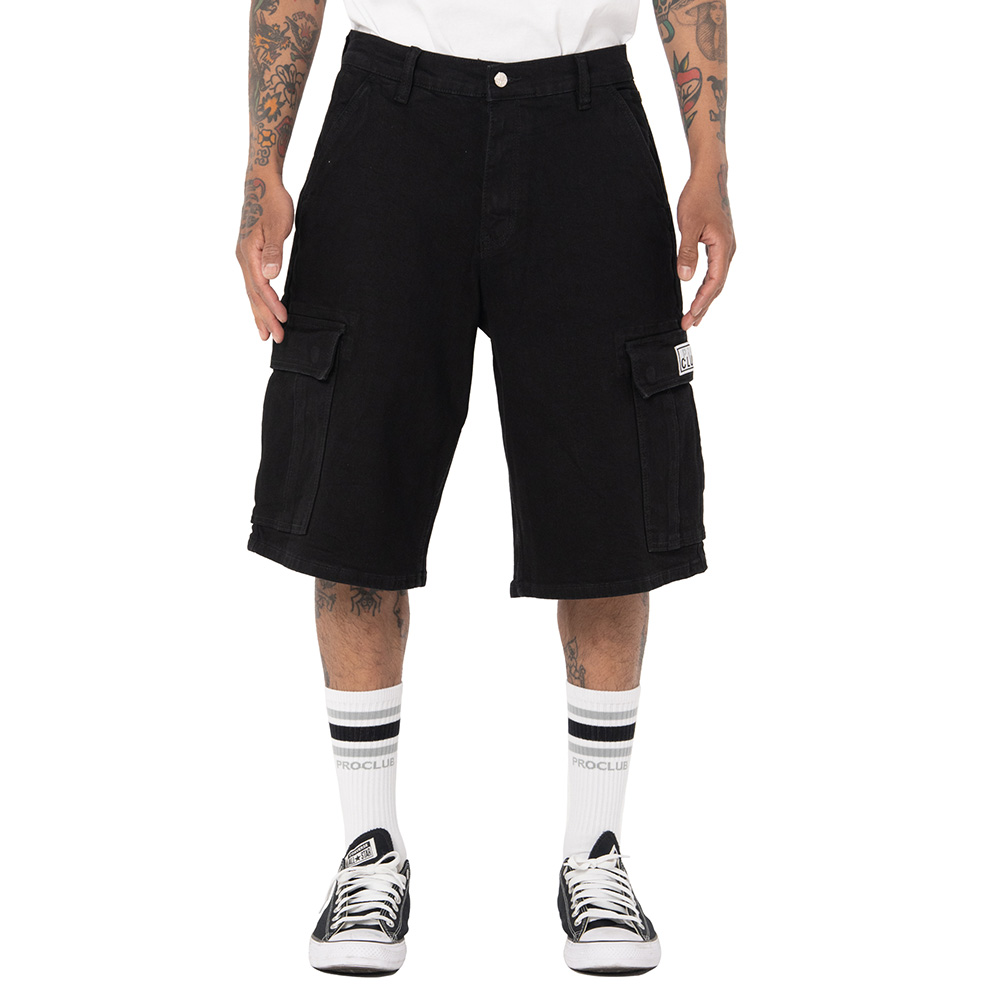PRO CLUB プロクラブ ハーフパンツ BAGGY DENIM CARGO SHORT