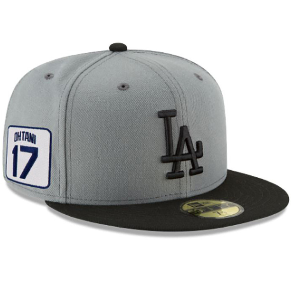 ニューエラ 大谷 翔平 モデル US限定 キャップ 海外限定 日本未発売 NEW ERA 59FIFTY MLB Shohei Ohtani 17  Los Angeles Dodgers Grey / Black ドジャース