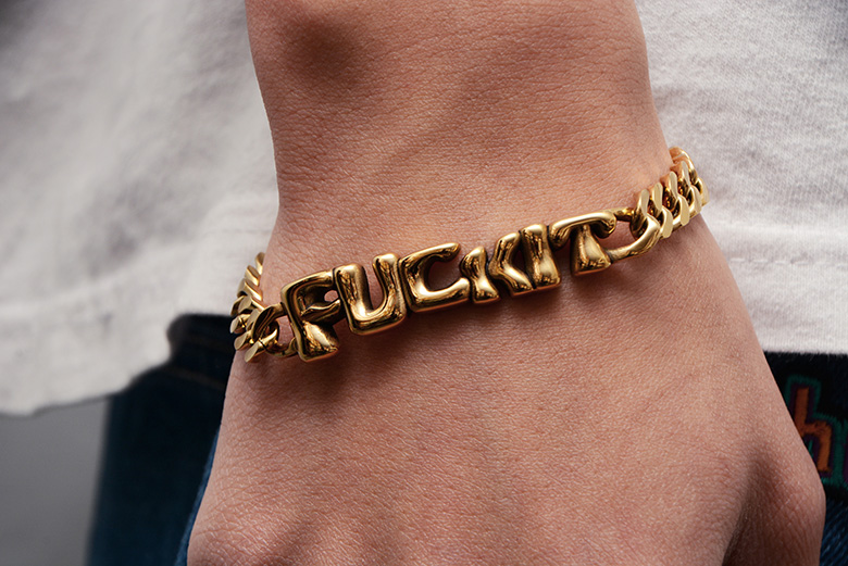 HUF（ハフ） ブレスレット HUF FUCK IT WARPED ID BRACELET