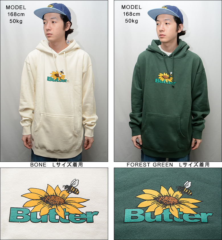 butter goods パーカー フラワー Butter goods 花柄刺繍 パーカー