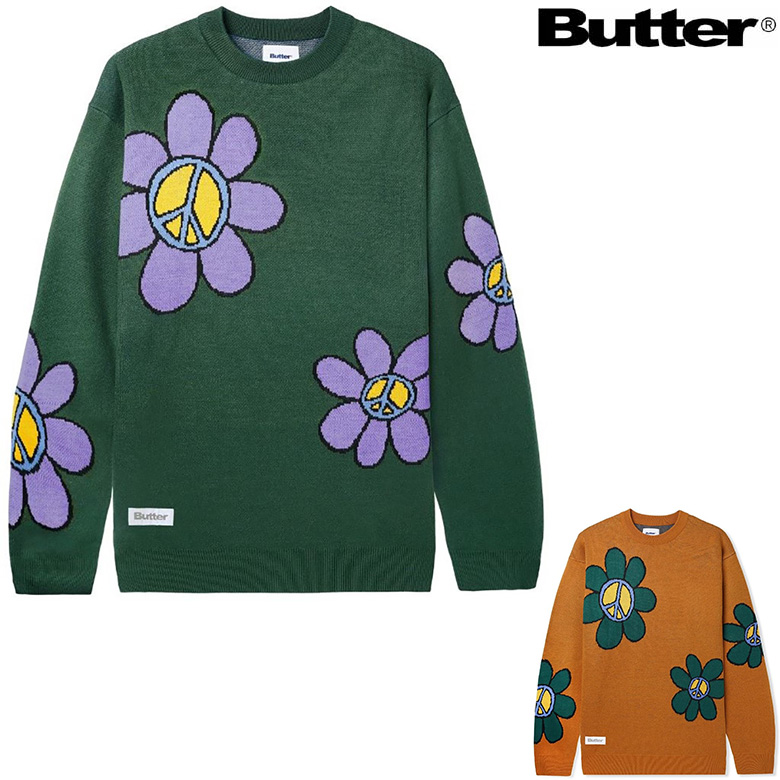 バターグッズ セーター BUTTER GOODS FLOWERS KNIT SWEATER ニット