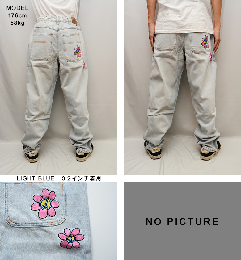 バターグッズ パンツ BUTTER GOODS FLOWER DENIM JEANS デニムパンツ