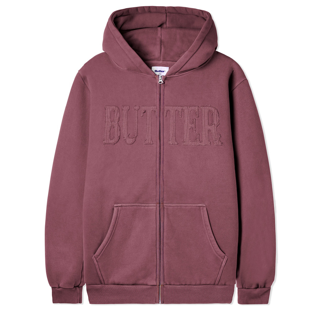 バターグッズ パーカー BUTTER GOODS FABRIC APPLIQUE ZIP THRU HOOD HOOD ジップパーカー  ジップアップパーカー フードスウェット パーカー