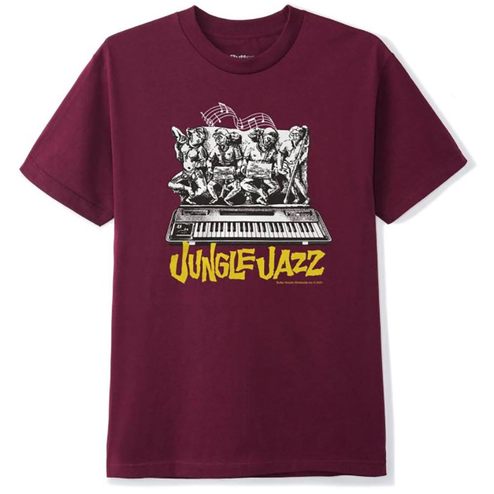 ◆Butter Goods◆ Jazz Messengers Tee 半袖 プリント Tシャツ joker クルーネック Tシャツ メンズ 半袖Tシャツ ブランド 箔