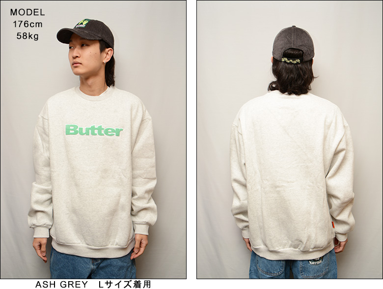 バターグッズ トレーナー BUTTER GOODS CHENILLE APPLIQUE LOGO CREW