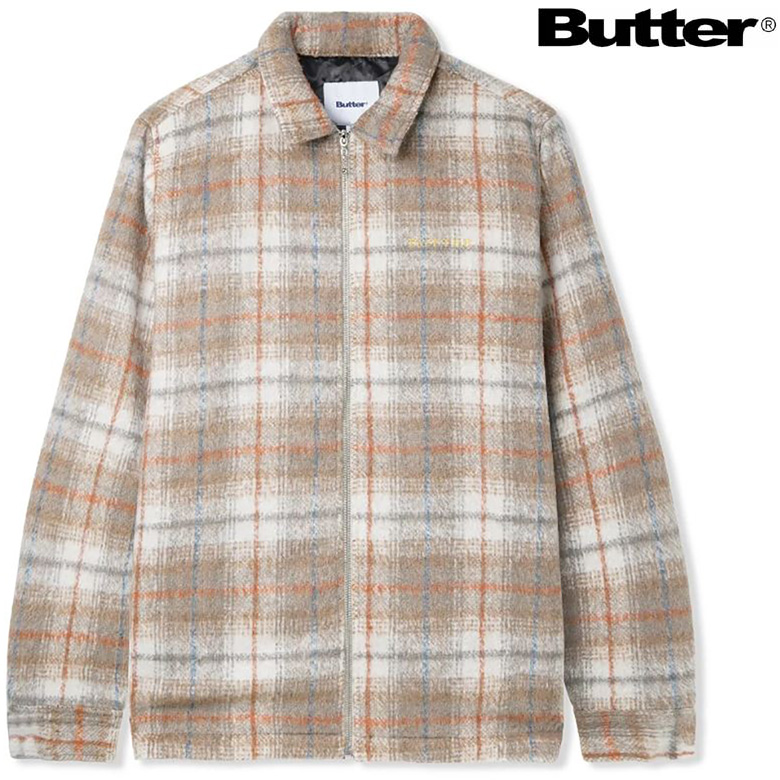 バターグッズ ジャケット BUTTER GOODS PLAID FLANNEL ZIP THROUGH SHIRT ネルシャツ フランネル スケート  JACKET