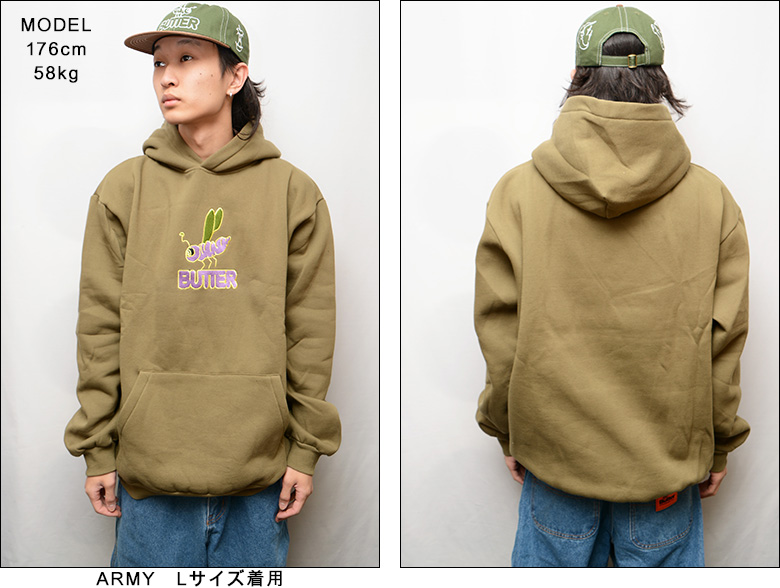 バターグッズ パーカー BUTTER GOODS DRAGONFLY EMBROIDERED PULLOVER