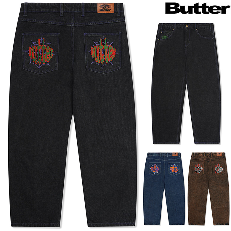 バターグッズ パンツ BUTTER GOODS SPIDER DENIM JEANS デニムパンツ ジーンズ スケート バギーパンツ ワイドパンツ  PANTS スケーター : buttergoods-bgq424d8320 : PAJABOO - 通販 - Yahoo!ショッピング