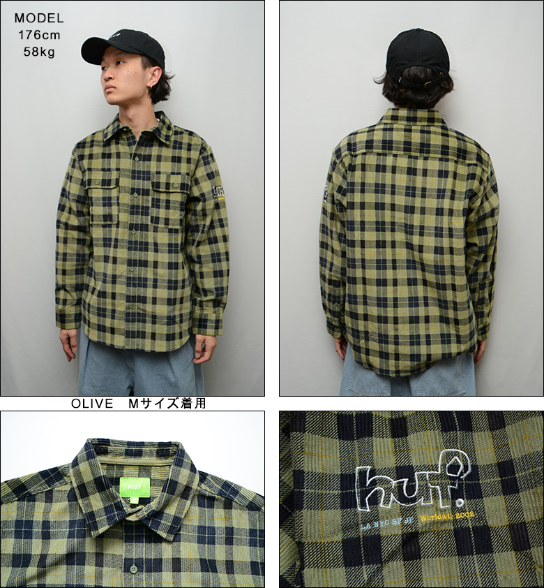 （ ハフ シャツ ）HUF PRINTED WAYLON L/S CORD SHIRT コーデュロイシャツ チェックシャツ ジャケット アウター