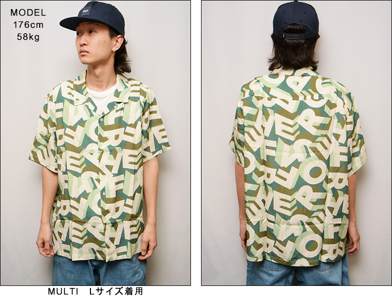 HUF（ハフ） シャツ HUF ABECEDERIAN S/S RESORT SHIRT リゾートシャツ