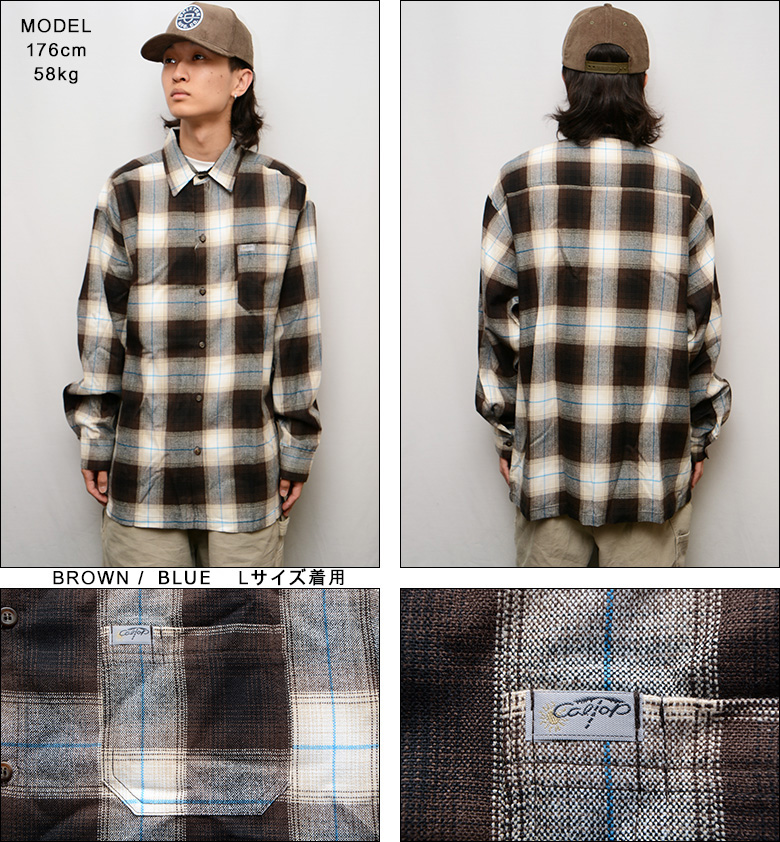 キャルトップ チェックシャツ CALTOP L/S PLAID SHIRT シャツ カル 