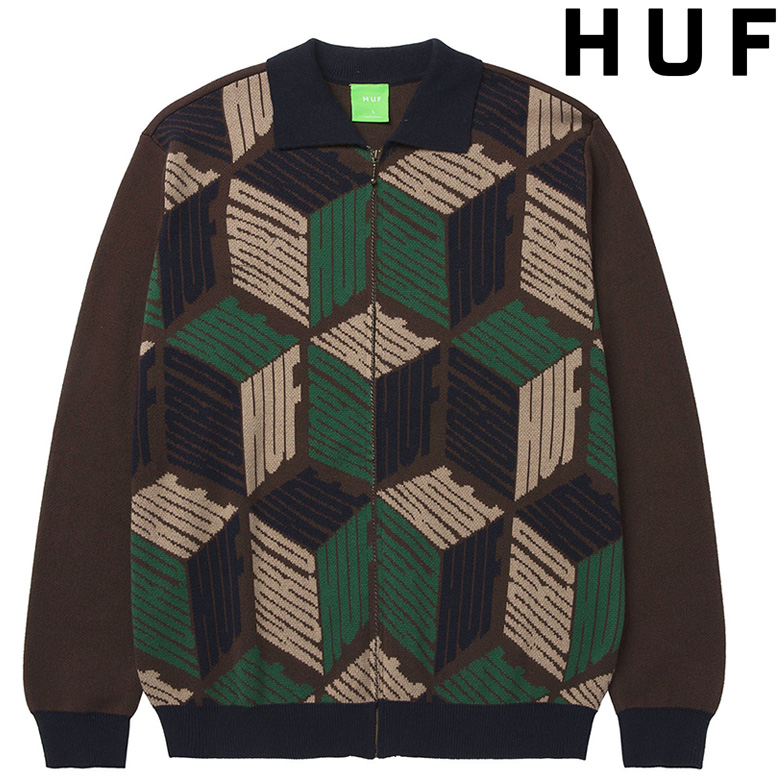 ハフ セーター HUF DIMENSIONS ZIP SWEATER ニット ジャケット 