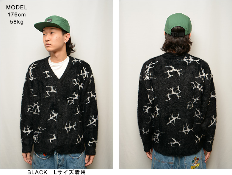 HUF（ハフ） カーディガン HUF CRACKED CARDIGAN ニット セーター