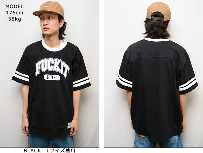 HUF ハフ Tシャツ FUCK IT FOOTBALL SHIRT フットボールシャツ