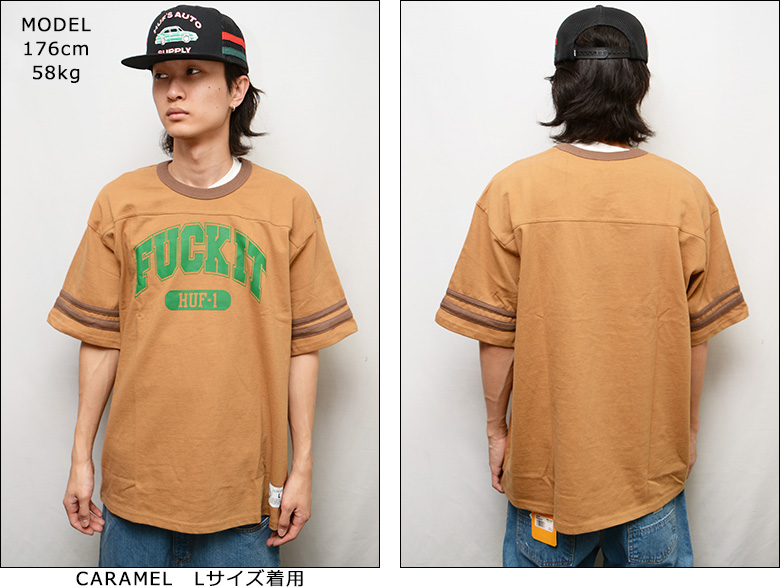 HUF（ハフ） Tシャツ HUF FUCK IT FOOTBALL SHIRT フットボールシャツ