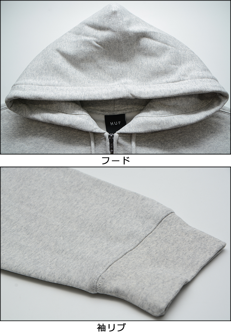 HUF（ハフ） ジップパーカー HUF ALL CAPS FULL ZIP HOODIE