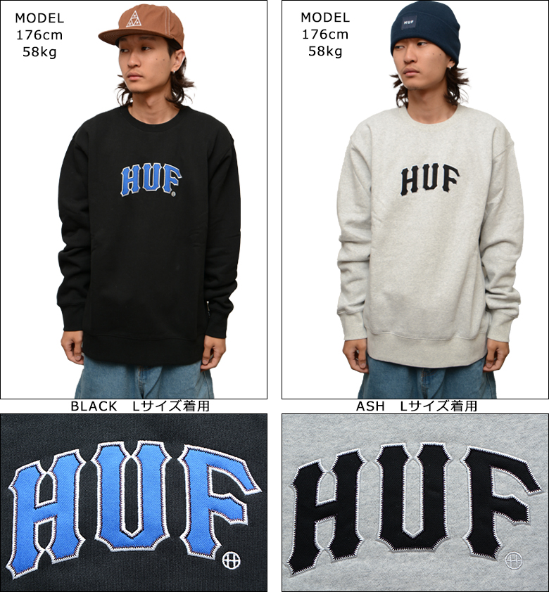 HUF（ハフ） トレーナー HUF ARCH APPLIQUE CREW NECK スウェット