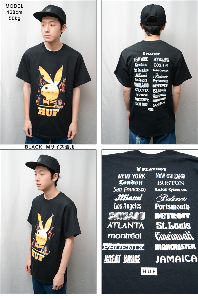 HUF（ハフ） HUF x PLAYBOY CLUB TOUR S/S TEE Tシャツ プリントT 半袖