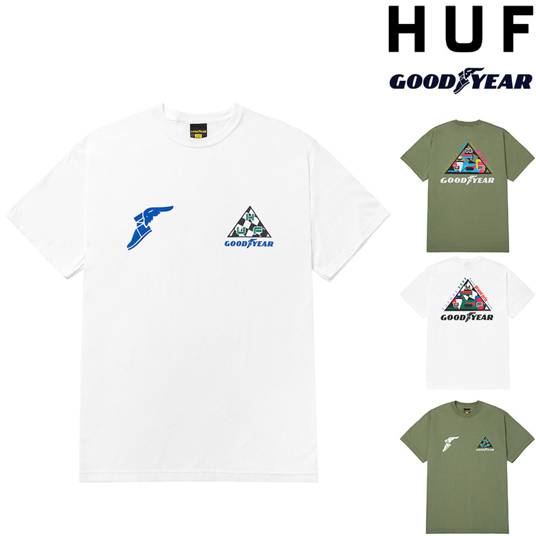 急ぐ!!☆HUF x グッドイヤー パフォーマンス メンズ T シャツ HUF ハフ Tシャツ x GOODYEAR GRAND PRIX TT S/S TEE