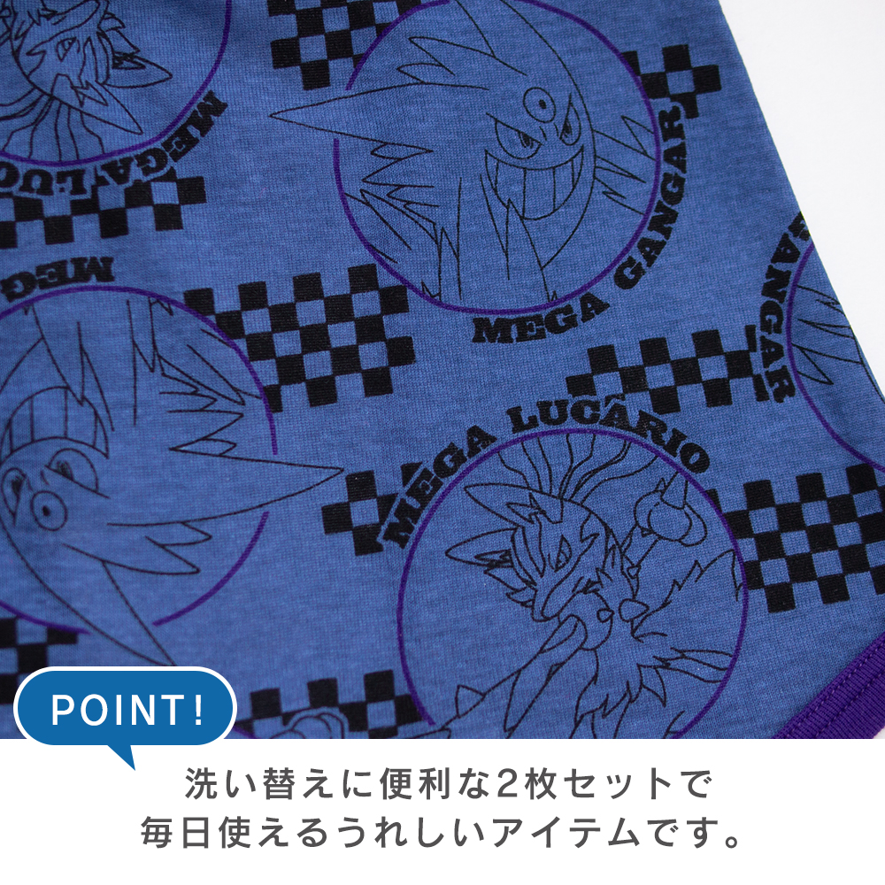 ポケモン 綿100% ボーイズインナープレミアムボクサー 前閉じ 2枚