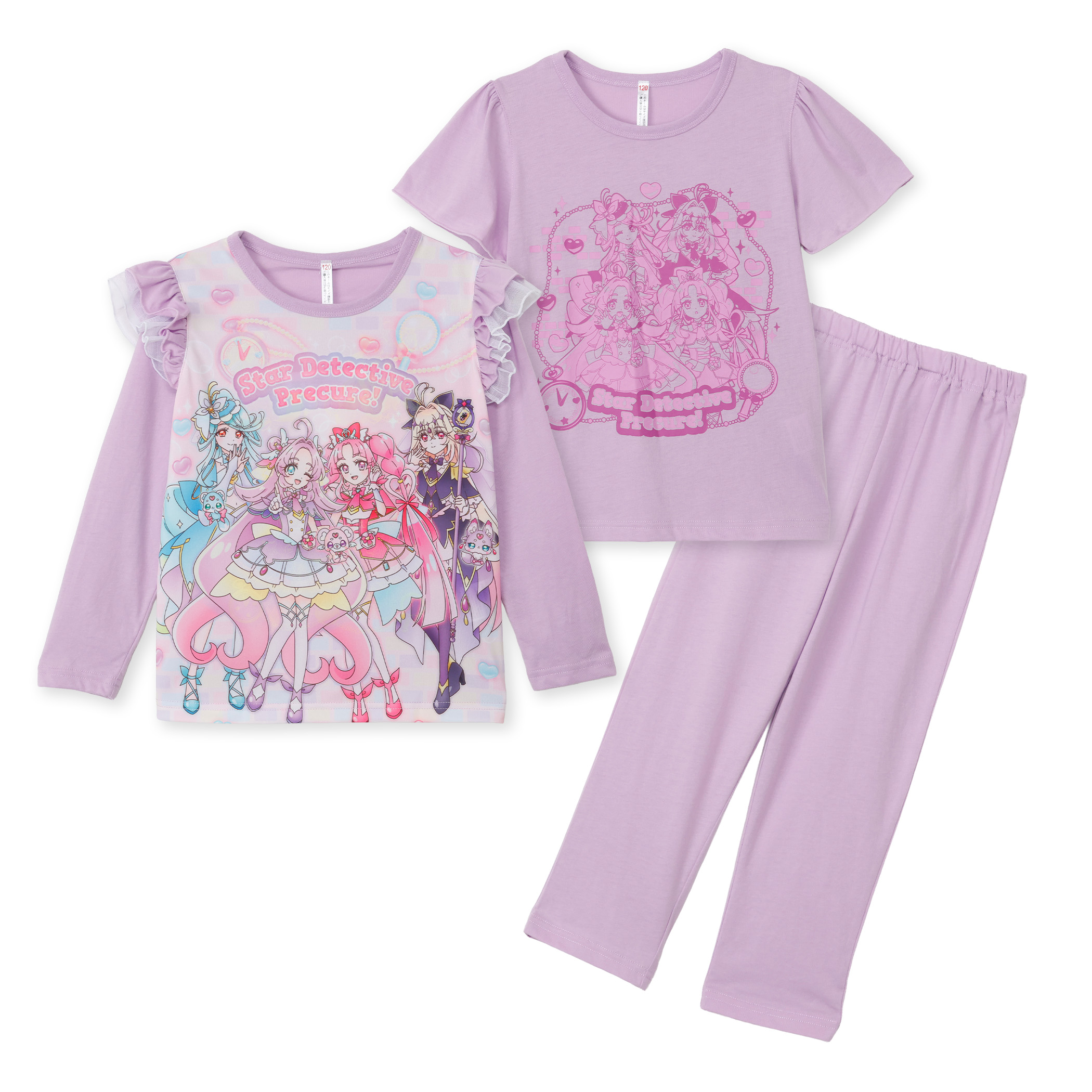 名探偵プリキュア 2TOPS パジャマ キッズ ルームウェア 女の子 長袖