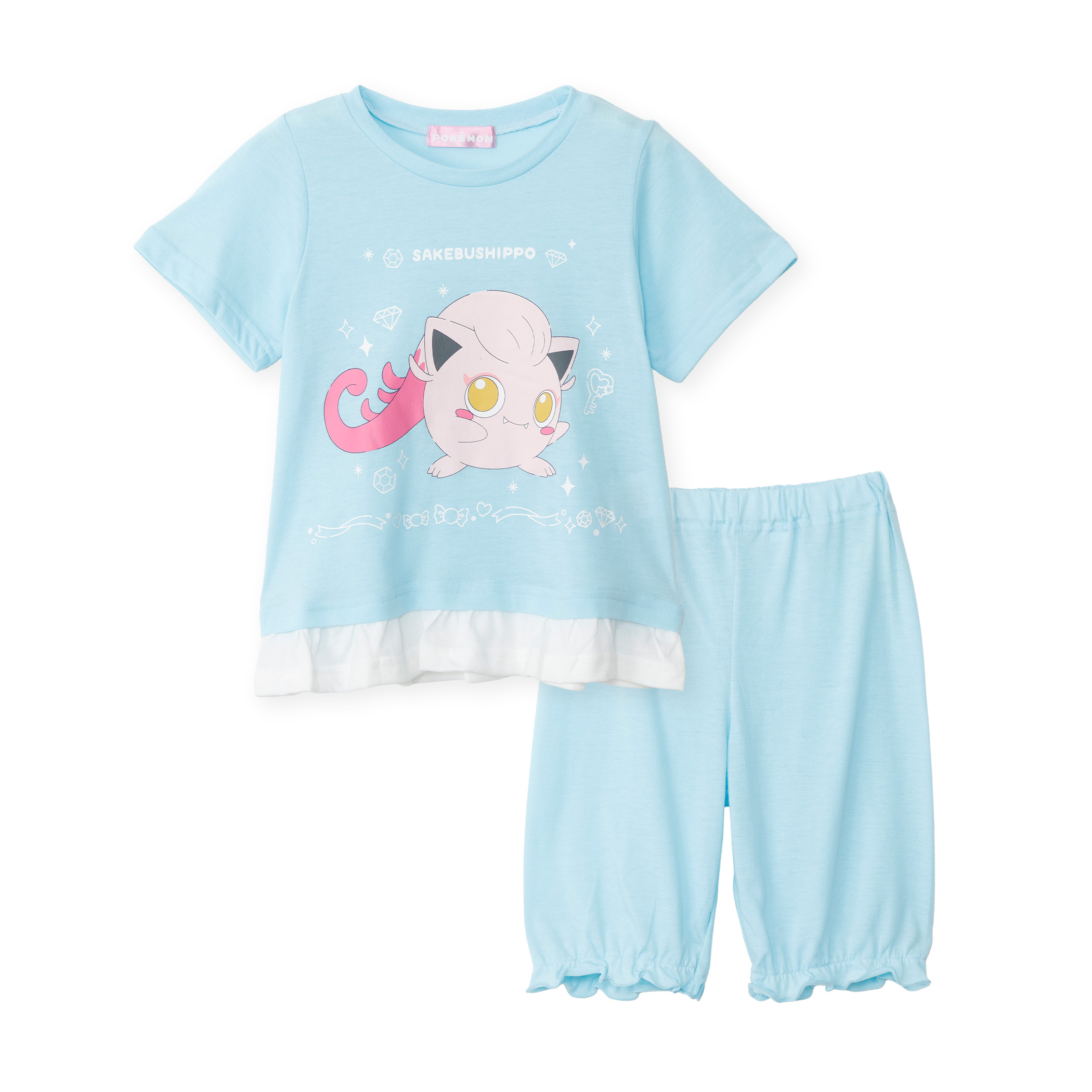 ポケモン キッズ パジャマ ガールズ 綿混 Tシャツ素材 半袖 春 夏