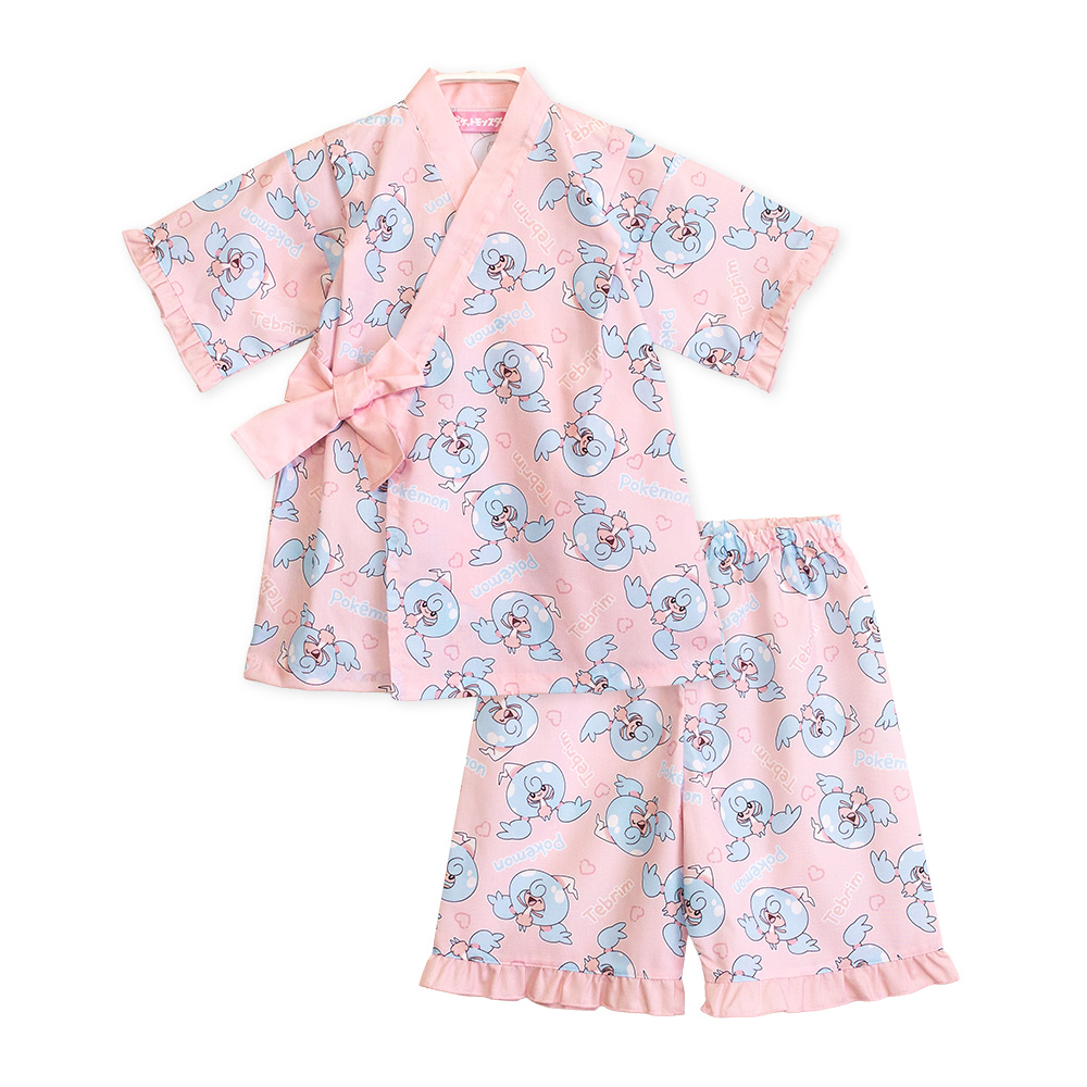 ポケモン キッズ 女の子 半袖 夏 甚平 パジャマ ルームウェア フリル