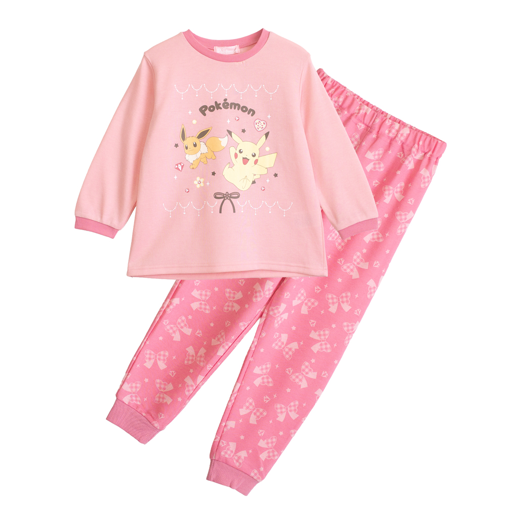 ポケモン パジャマ ガールズ 長袖 スウェット セットアップ サックス