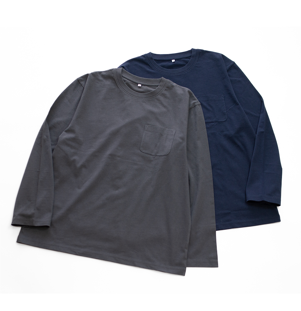 パジャマ トップスのみ メンズ 綿100％ 長袖 春 夏 初秋 柔らかく軽い薄手の快適Tシャツ 胸ポケット チャコール ネイビー S M L LL 3L メール便なら送料無料 |  | 15